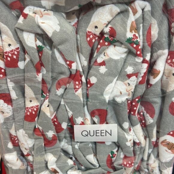 Martha Stewart Collection Printed Cotton Flannel 4-Pc. Dear Santa Queen - Picture 2 of 4